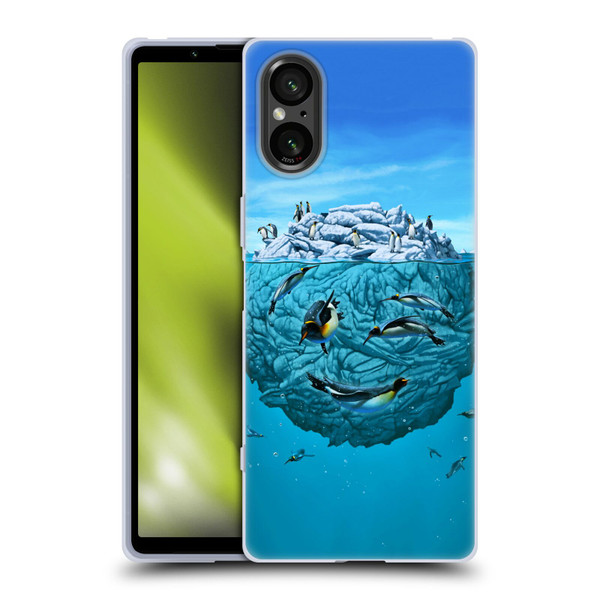Vincent Hie Graphics Penguin Wink Soft Gel Case for Sony Xperia 5 V 5G