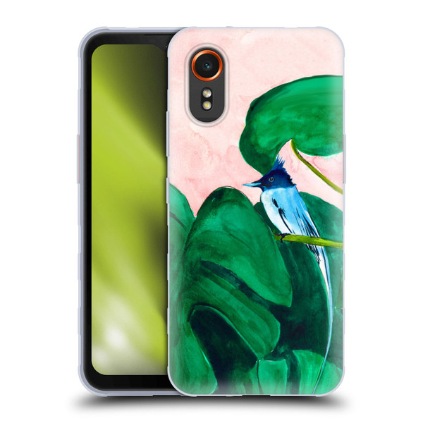 Mai Autumn Birds Monstera Plant Soft Gel Case for Samsung Galaxy Xcover7 5G