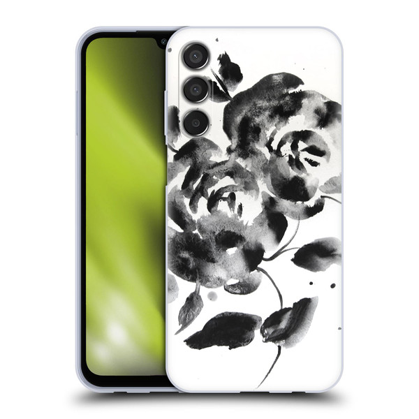 Mai Autumn Floral Blooms Black Beauty Soft Gel Case for Samsung Galaxy M15/F15 5G