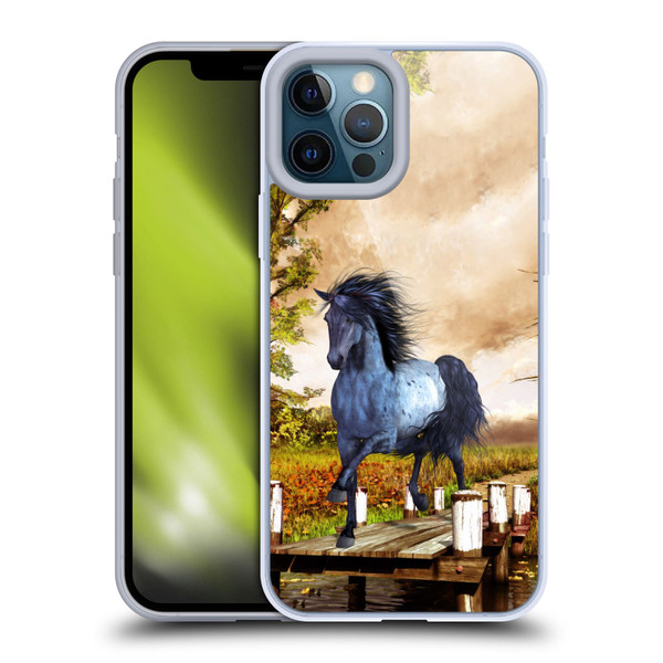 Simone Gatterwe Horses On The Lake Soft Gel Case for Apple iPhone 12 Pro Max