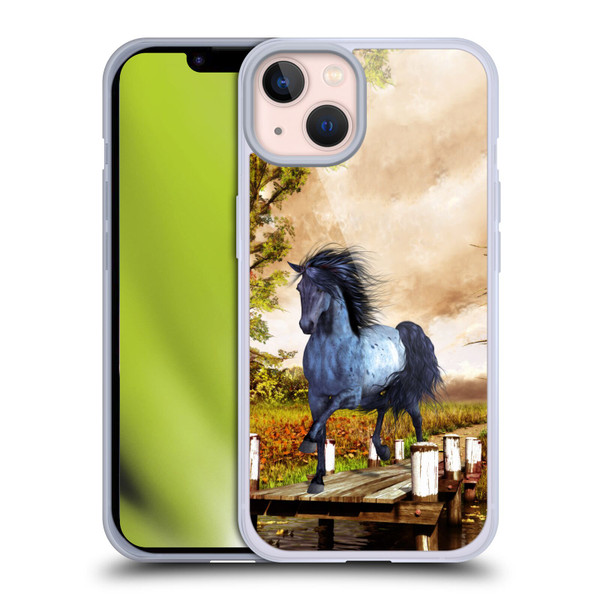 Simone Gatterwe Horses On The Lake Soft Gel Case for Apple iPhone 13