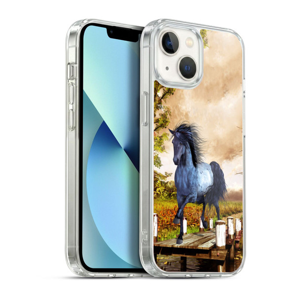 Simone Gatterwe Horses On The Lake Soft Gel Case for Apple iPhone 13