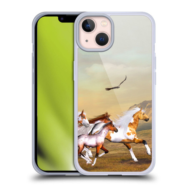 Simone Gatterwe Horses Wild Herd Soft Gel Case for Apple iPhone 13