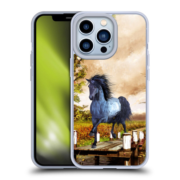 Simone Gatterwe Horses On The Lake Soft Gel Case for Apple iPhone 13 Pro