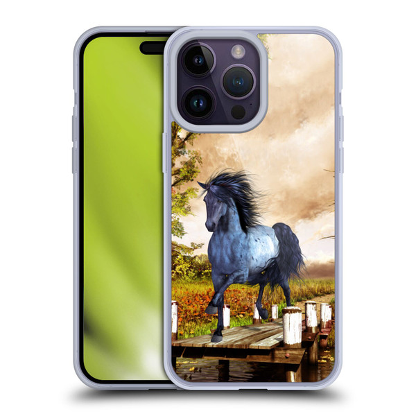 Simone Gatterwe Horses On The Lake Soft Gel Case for Apple iPhone 14 Pro Max