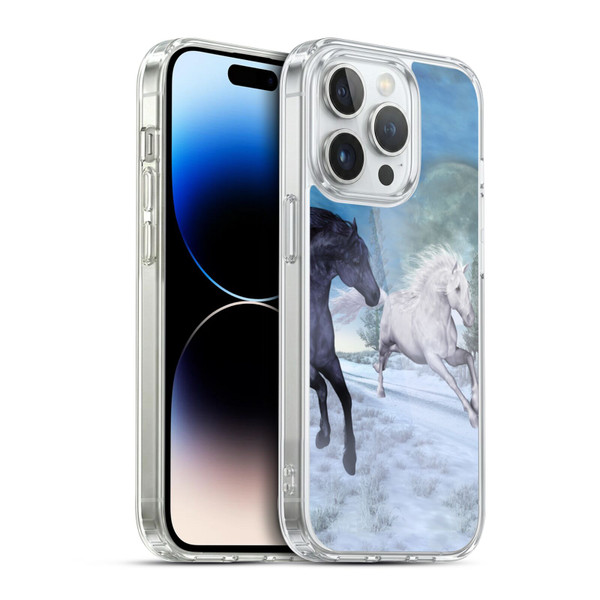Simone Gatterwe Horses Freedom In The Snow Soft Gel Case for Apple iPhone 14 Pro & MagSafe