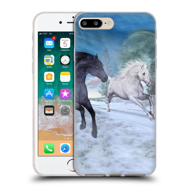 Simone Gatterwe Horses Freedom In The Snow Soft Gel Case for Apple iPhone 7 Plus / iPhone 8 Plus