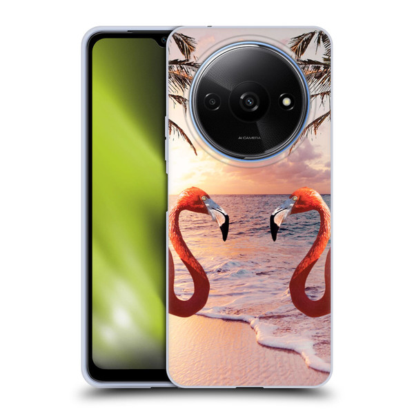 Random Galaxy Mixed Designs Flamingos & Palm Trees Soft Gel Case for Xiaomi Redmi A3