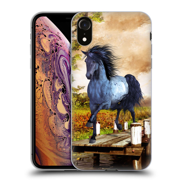 Simone Gatterwe Horses On The Lake Soft Gel Case for Apple iPhone XR