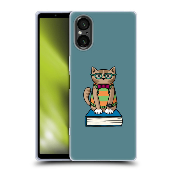 Beth Wilson Doodlecats Nerd Soft Gel Case for Sony Xperia 5 V 5G