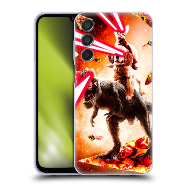 Random Galaxy Space Cat Dinosaur & Dog Lazer Eye Soft Gel Case for Samsung Galaxy M15/F15 5G