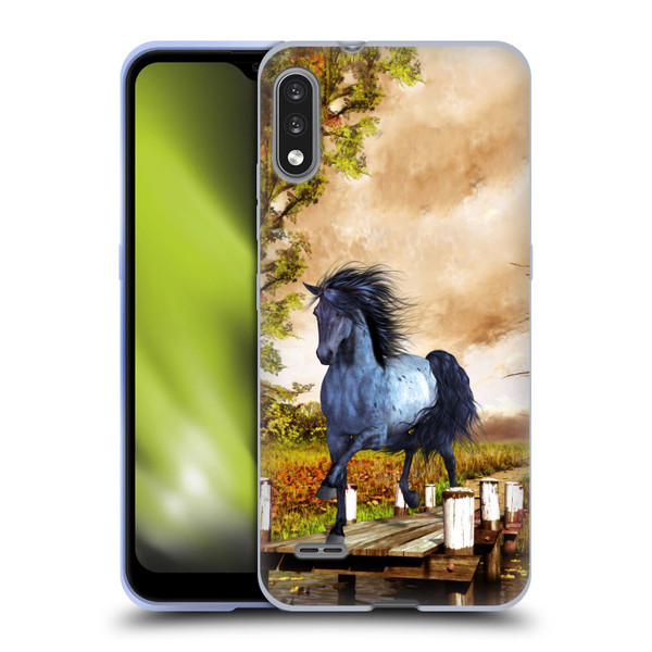 Simone Gatterwe Horses On The Lake Soft Gel Case for LG K22