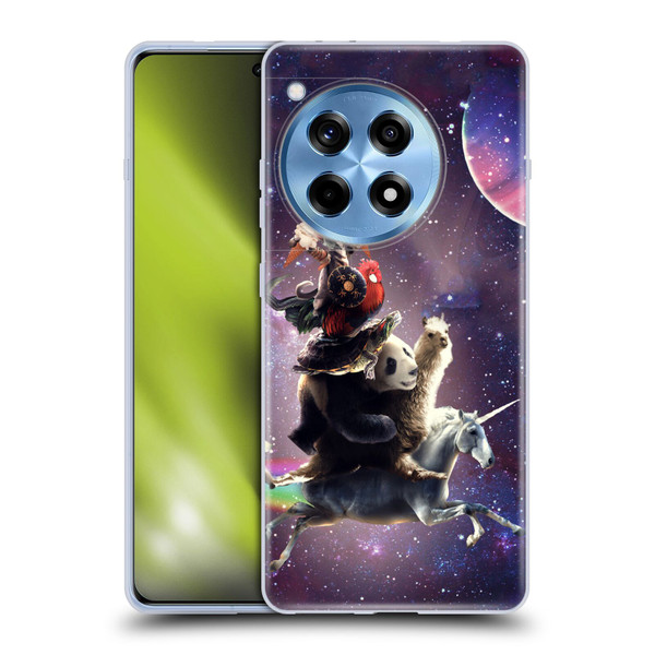Random Galaxy Space Llama Unicorn Space Ride Soft Gel Case for OPPO OnePlus Ace 3 5G