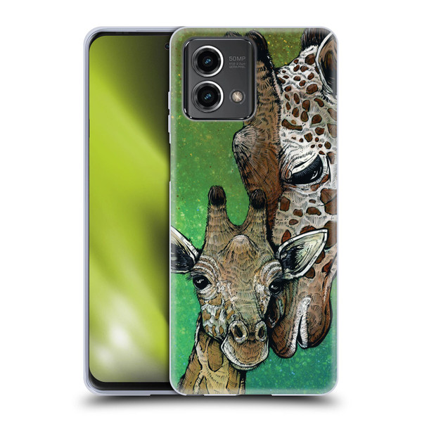 David Lozeau Colourful Art Giraffe Soft Gel Case for Motorola Moto G Stylus 5G 2023