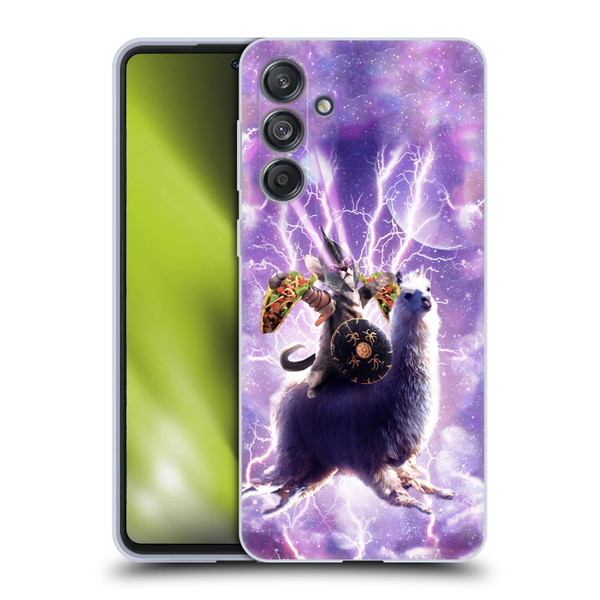 Random Galaxy Space Llama Lazer Cat & Tacos Soft Gel Case for Samsung Galaxy M55 5G