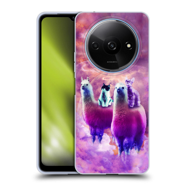 Random Galaxy Space Llama Kitty & Cat Soft Gel Case for Xiaomi Redmi A3