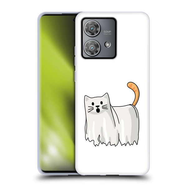 Beth Wilson Doodle Cats 2 Halloween Ghost Soft Gel Case for Motorola Edge 40 Neo 5G