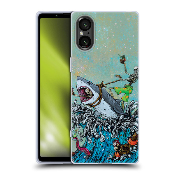 David Lozeau Colourful Art Surfing Soft Gel Case for Sony Xperia 5 V 5G