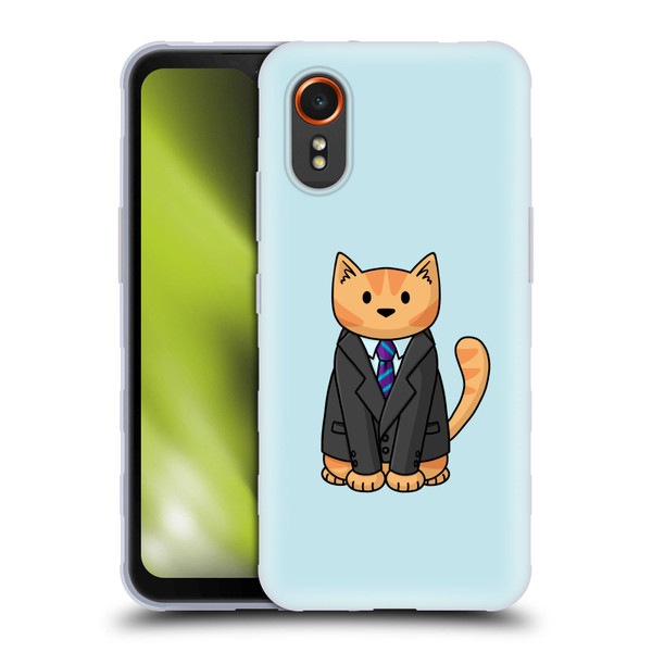 Beth Wilson Doodle Cats 2 Business Suit Soft Gel Case for Samsung Galaxy Xcover7 5G