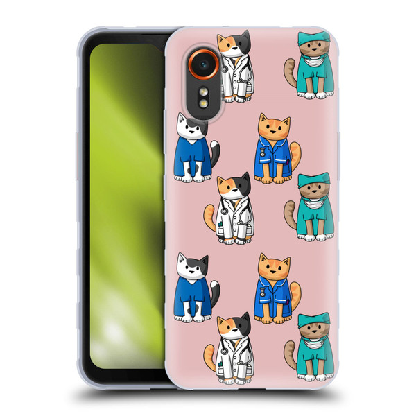 Beth Wilson Doodle Cats 2 Professionals Soft Gel Case for Samsung Galaxy Xcover7 5G