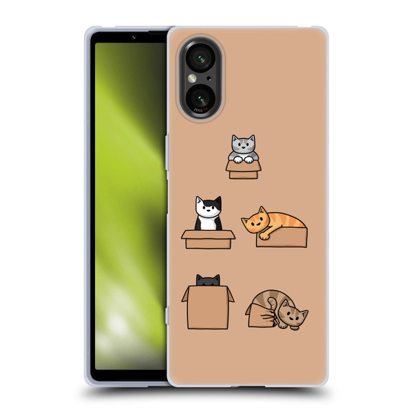 Beth Wilson Doodle Cats 2 Boxes Soft Gel Case for Sony Xperia 5 V 5G