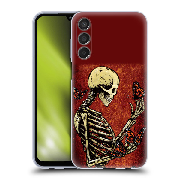 David Lozeau Skeleton Grunge Butterflies Soft Gel Case for Samsung Galaxy M15/F15 5G