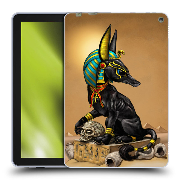 Stanley Morrison Art Egyptian Black Jackal Anubis Soft Gel Case for Amazon Fire HD 10 / Plus 2021