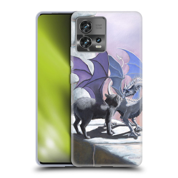 Stanley Morrison Dragons 2 Black Winged Cat Soft Gel Case for Motorola Moto Edge 30 Fusion