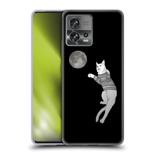 Barruf Animals Cat-ch The Moon Soft Gel Case for Motorola Moto Edge 30 Fusion
