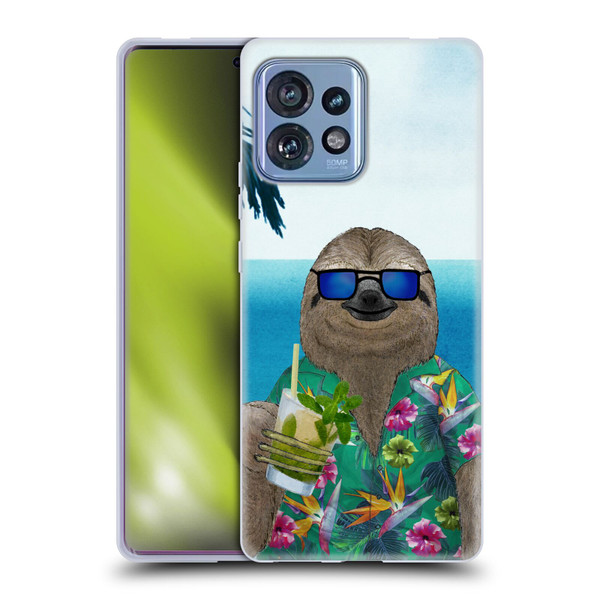 Barruf Animals Sloth In Summer Soft Gel Case for Motorola Moto Edge 40 Pro