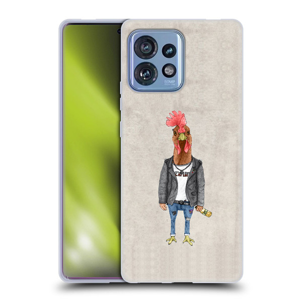 Barruf Animals Punk Rooster Soft Gel Case for Motorola Moto Edge 40 Pro