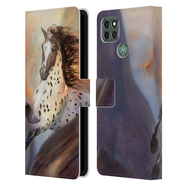 Simone Gatterwe Horses Wild 2 Leather Book Wallet Case Cover For Motorola Moto G9 Power