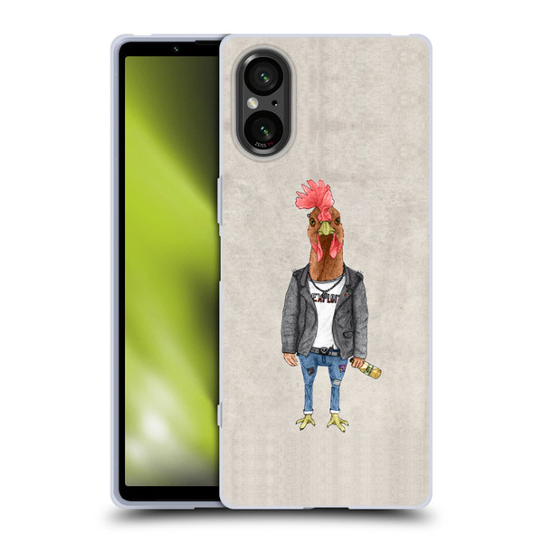 Barruf Animals Punk Rooster Soft Gel Case for Sony Xperia 5 V 5G