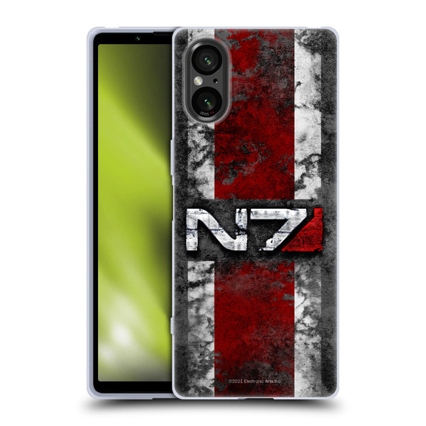 EA Bioware Mass Effect Graphics N7 Logo Distressed Soft Gel Case for Sony Xperia 5 V 5G