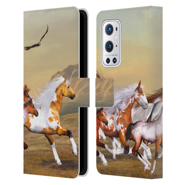 Simone Gatterwe Horses Wild Herd Leather Book Wallet Case Cover For OnePlus 9 Pro