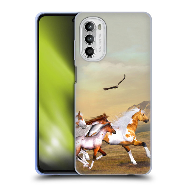 Simone Gatterwe Horses Wild Herd Soft Gel Case for Motorola Moto G52