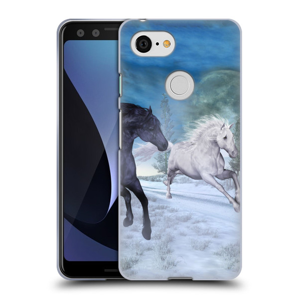 Simone Gatterwe Horses Freedom In The Snow Soft Gel Case for Google Pixel 3