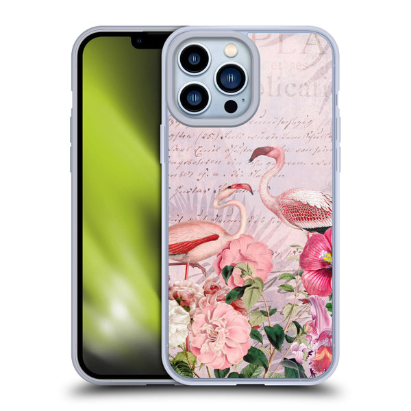 LebensArt Birds And Floral Flamingo Paradise Soft Gel Case for Apple iPhone 13 Pro Max