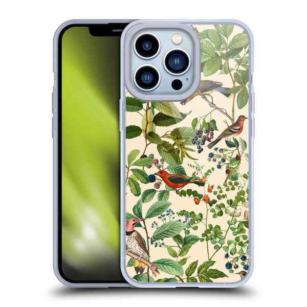 LebensArt Birds And Floral Berries Soft Gel Case for Apple iPhone 13 Pro