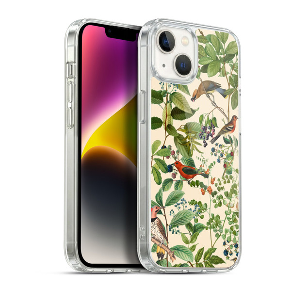LebensArt Birds And Floral Berries Soft Gel Case for Apple iPhone 14 Plus & MagSafe