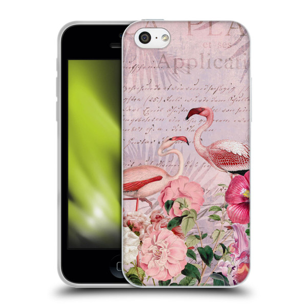 LebensArt Birds And Floral Flamingo Paradise Soft Gel Case for Apple iPhone 5c