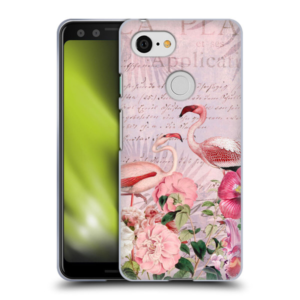 LebensArt Birds And Floral Flamingo Paradise Soft Gel Case for Google Pixel 3