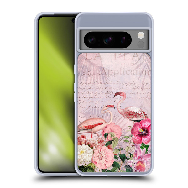 LebensArt Birds And Floral Flamingo Paradise Soft Gel Case for Google Pixel 8 Pro