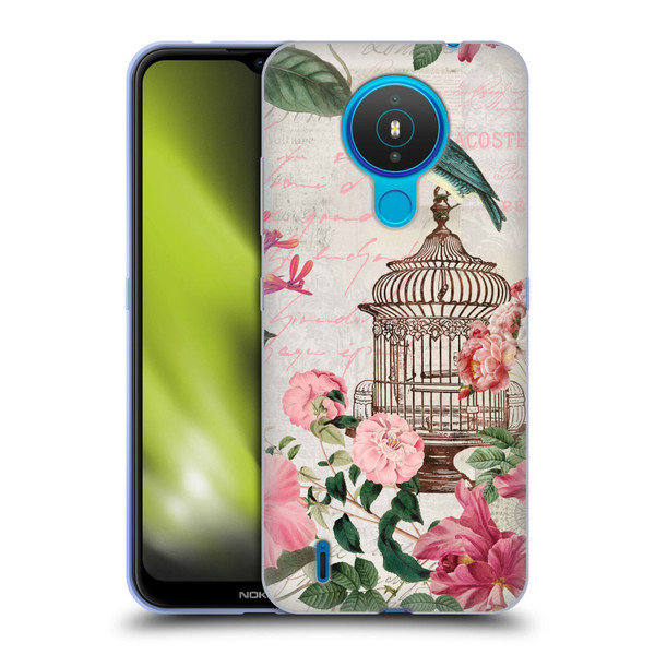 LebensArt Birds And Floral Birdcage Master Soft Gel Case for Nokia 1.4