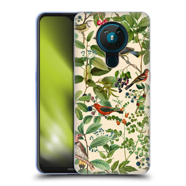 LebensArt Birds And Floral Berries Soft Gel Case for Nokia 5.3