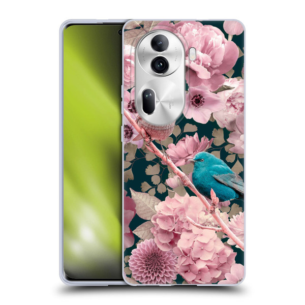 LebensArt Birds And Floral Sparrows In Pink Soft Gel Case for OPPO Reno11 Pro