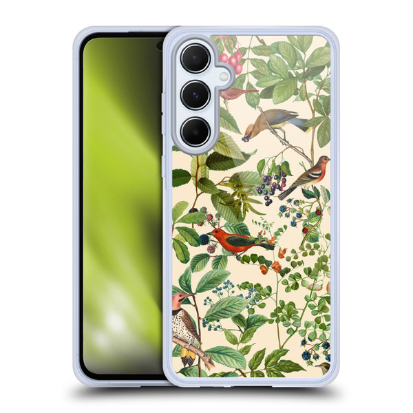 LebensArt Birds And Floral Berries Soft Gel Case for Samsung Galaxy A55 5G