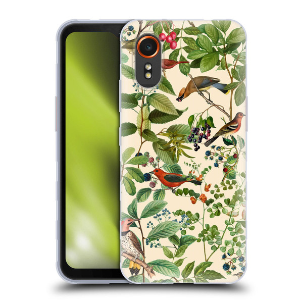 LebensArt Birds And Floral Berries Soft Gel Case for Samsung Galaxy Xcover7 5G