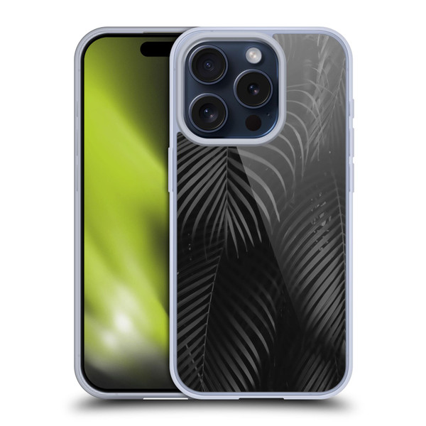 LebensArt Elegance in Black Palms Soft Gel Case for Apple iPhone 15 Pro
