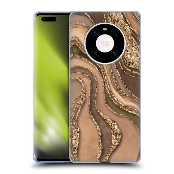 LebensArt Glamour Patterns Crystal Marble Amber Soft Gel Case for Huawei Mate 40 Pro 5G